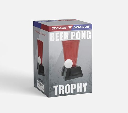 Beer Pong Trophy, Red - 6.5 Inch Tall | College Tailgate Beer Olympics Award - Engraved Plate Upon Request in Saudi Arabia