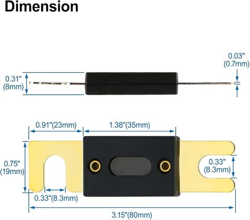 Baomain ANL Fuse ANL-40 40 Amp 40A للسيارات نظام الصوت ورقة الذهب لهجة حزمة من 5 in Saudi Arabia