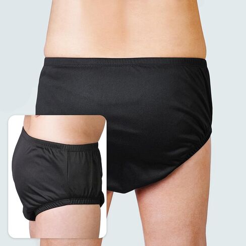 2 Pcs Plus Size Adult Leak-Proof Underwear for Incontinence,Low Noise Reusable Adult Diaper Cover,Incontinence Protective Briefs & Underwear,Silent Like Regular Underwear (Black, XXXX-Large) in Saudi Arabia