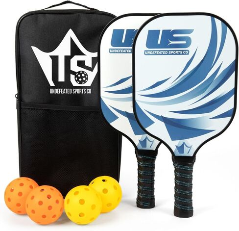 Pickleball Paddles Set of 2 | USAPA Graphite/Carbon Fiber Surface, Honeycomb Core | Lightweight Pickleball Rackets Set with 4 Pickleball Balls + 1 Bag in Saudi Arabia