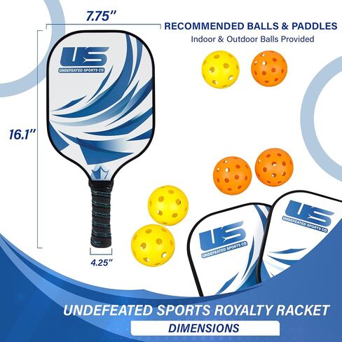 Pickleball Paddles Set of 2 | USAPA Graphite/Carbon Fiber Surface, Honeycomb Core | Lightweight Pickleball Rackets Set with 4 Pickleball Balls + 1 Bag in Saudi Arabia