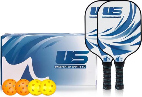 Pickleball Paddles Set of 2 | USAPA Graphite/Carbon Fiber Surface, Honeycomb Core | Lightweight Pickleball Rackets Set with 4 Pickleball Balls + 1 Bag in Saudi Arabia