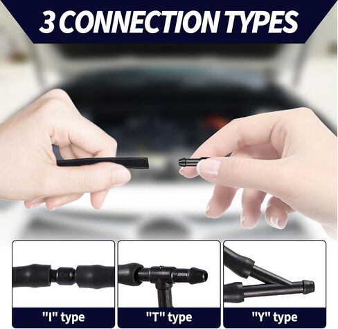 2 PCS Front Windshield Wiper Fluid Nozzle Set Kit, 360° Automotive Sprayer Kit for Windshield, Universal Car Wiper Arm Accessories in Kuwait