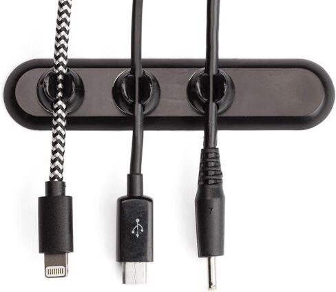 Magnetic Cable Organizer, Black, 2 Clip Cable Organizer Cord Clips – 2.75" x 0.75" x 0.55" Desktop Cable Management, Home or Office Cord Organizer - Power & Mouse Cord Management in Saudi Arabia