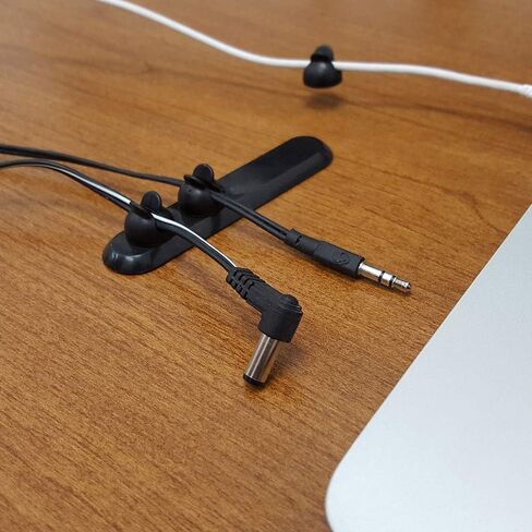 Magnetic Cable Organizer, Black, 2 Clip Cable Organizer Cord Clips – 2.75" x 0.75" x 0.55" Desktop Cable Management, Home or Office Cord Organizer - Power & Mouse Cord Management in Saudi Arabia