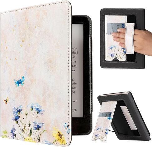 حافظة CoBak Kindle Paperwhite مع حامل - غطاء متين من جلد البولي يوريثان مع خاصية التنبيه التلقائي للنوم، وفتحة للبطاقة، وميزة حزام اليد - يناسب Kindle Paperwhite الجيل الحادي عشر مقاس 6.8 بوصات وإصدار Signature 2021 in Saudi Arabia