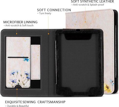 حافظة CoBak Kindle Paperwhite مع حامل - غطاء متين من جلد البولي يوريثان مع خاصية التنبيه التلقائي للنوم، وفتحة للبطاقة، وميزة حزام اليد - يناسب Kindle Paperwhite الجيل الحادي عشر مقاس 6.8 بوصات وإصدار Signature 2021 in Saudi Arabia