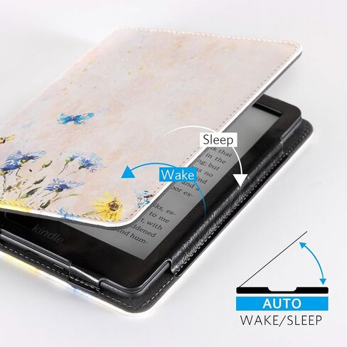 حافظة CoBak Kindle Paperwhite مع حامل - غطاء متين من جلد البولي يوريثان مع خاصية التنبيه التلقائي للنوم، وفتحة للبطاقة، وميزة حزام اليد - يناسب Kindle Paperwhite الجيل الحادي عشر مقاس 6.8 بوصات وإصدار Signature 2021 in Saudi Arabia
