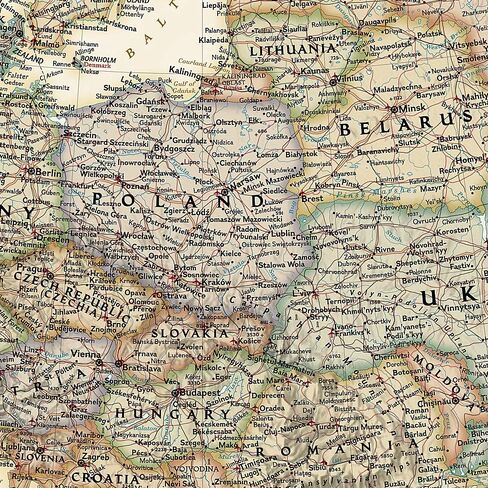 National Geographic Europe Wall Map - Executive - Laminated (Enlarged: 46 x 35.75 in) (National Geographic Reference Map) in Saudi Arabia