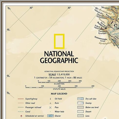 National Geographic Europe Wall Map - Executive - Laminated (Enlarged: 46 x 35.75 in) (National Geographic Reference Map) in Saudi Arabia