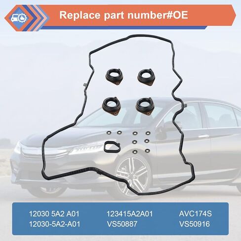مجموعة حشية غطاء صمام المحرك ZONFANT متوافقة مع 2013-2017 Honda Accord 2.4L EX EXL LX LX-S Sport، استبدال #12030-5A2-A01 VS50887 VS50916 AVC174S in Kuwait