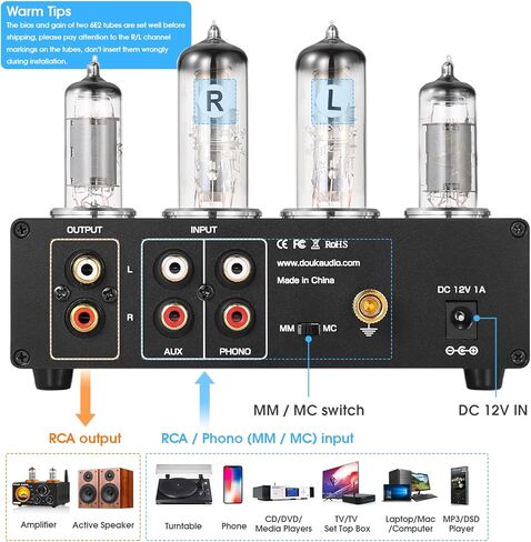 HiFi Magic 6E2 Vacuum Tube Stereo Preamp MM/MC Phono Stage for Turntable Amp in Kuwait