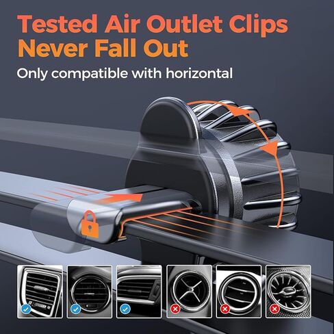 Magnetic Phone Holder for Your Car Mount 6 Military Car Phone Holder Mount Hands-Free Vent Cell Phone Holder Mount for Car Plate for iPhone All 15/14/13 Pro Max Plus Samsung in Kuwait