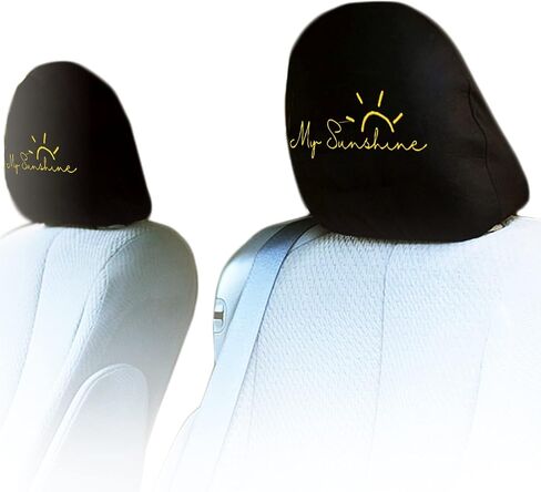 Black Fabric Car Truck Van SUV Seat Headrest Covers with Embroidery Hawaiian Hand Sign Logo Universal Fit for Cars Vans Trucks-Sold by a Pairs in Saudi Arabia