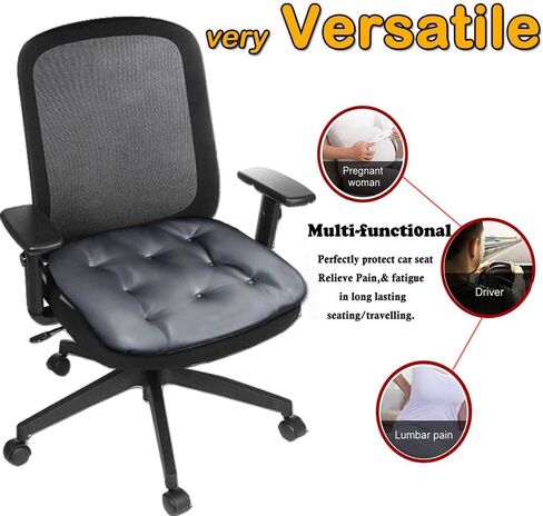 Big Ant Leather Seat Pad Soft Car Seat Cushion Comfort Removable Seat Protector for Car Office Home Use Four Seasons General 1pc(Black) in Saudi Arabia