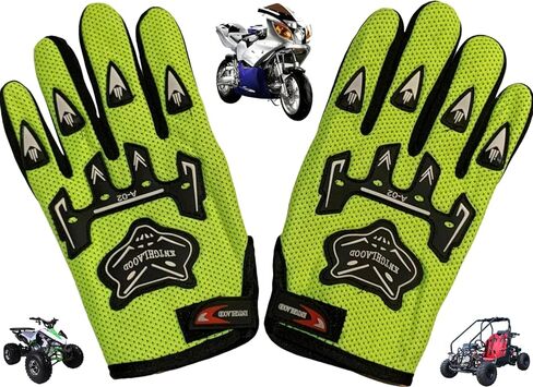 قفازات الشباب للمراهقين ATV Quad قفازات الطرق الوعرة قفازات الدراجة الترابية Go Kart دراجة نارية سكوتر الطاقة الرياضية قفازات السباق قفازات الدراجة الصغيرة ركوب الدراجات المشي لمسافات طويلة النساء الفتيات الأولاد الأطفال (الأخضر الليموني) in Kuwait