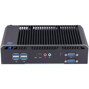 HUNSN Fanless Industrial PC, IPC, Mini Computer, Windows 11 Pro or Linux Ubuntu, Core I7 5500U 5600U, BH22, PXE, WOL Supported, Type-C, 2 x COM, 2 x LAN, VGA, 2 x HDMI, 16G RAM, 512G SSD, 1TB HDD