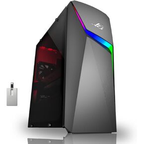 ASUS ROG Gaming Desktop, Intel i5-11400F Processor, 64GB DDR4 RAM, 2TB PCIe SSD + 2TB HDD, NVIDIA GeForce GTX 1660TI 6GB DDR6, WiFi 6, Win 11, Grey, 32GB Hotface USB Card