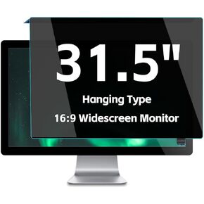 Acrylic Hanging Type 31.5 inch Computer Privacy Screen Filter for Monitor, 16:9 Widescreen Monitor (28.74 inches X 17.32 inches), Blocking Blue Light and Glare PC Monitor Privacy Panel