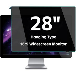 2-PACK Acrylic Hanging Computer Privacy Screen Filter 28 inch, Anti Blue Light Privacy Screen Protector Panel, Removable Anti- Scratch Protection, 16:9 Widescreen Monitor, 25 inch X 15.63 inch