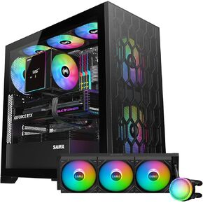 Sama v Mesh Mid-Fanse ATX PC Case & Sama L60 CPU AIO CASE