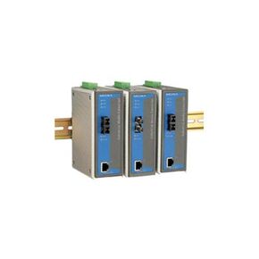 MOXA IMC-101-M-ST-T-IEX Industrial Ethernet-to-Fiber Media Converter, Industrial 10/100BaseTX to 100BaseFX Media Converter, Multi Mode, ST, -40 to 75°C, IECEx Certification Approval
