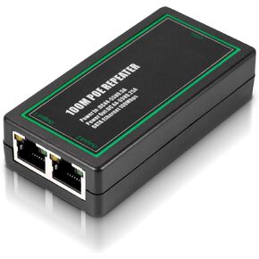 PoE Extender Ethernet Repeater 2 Port 10/100Mbps,1 in 2 Out PoE+ Repeater Comply IEEE802.3af/at Standard for Security Systems IP Camera Poe Splitter, IP Phone Network PoE Signal Extender