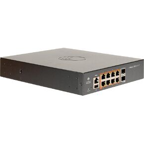 Cambium Networks cnMatrix EX1010-P Switch - 20 Gbps Throughput - 8 Ethernet PoE+ Enabled Ports @ 75W - 2 SFP Fiber Uplink Ports - 512 MB DRAM - 128 MB Flash Storage (No Power Cord, US)- MX-EX1010PxA-1