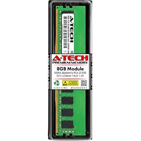 A-Tech 8GB RAM Replacement for Dell SNPD715XC/8G, AA335287, AA358200, D715X, 0D715X | DDR4 2666MHz PC4-21300 1Rx8 ECC Unbuffered UDIMM Single Server Memory Module