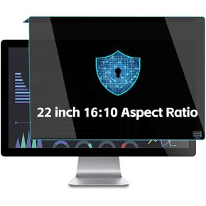 Hanging Type Computer Privacy Screen Filter 22 Inch for 16:10 Widescreen Monitor, Blocking Blue Light Glare Eye Protection Shield, Removable Anti-Scratch Anti-Spy Screen Protector Panel