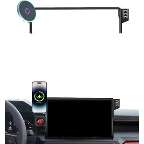 Car Phone Holder for Toyota Tacoma 2024 2025 /Toyota 4Runner 2025 Accessories Apply to 14 Inch Touchscreen 15W Fast Wireless Charger Screen Fixed Clip Cell Phone Mount 360 Degree Rotation