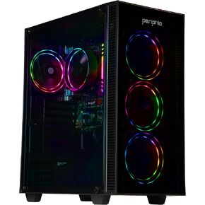 Periphio terra prebuilt Gaming PC - AMD Ryzen 5 5600g CPU (4.4 جيجا هرتز Turbo) ، 64 جيجابايت DDR4 RGB RAM ، Radeon Vega 7 Graphics ، 2TB NVME Solid SSD ، Windows 11 Gaming Computer Desktop ، WIFI + BT