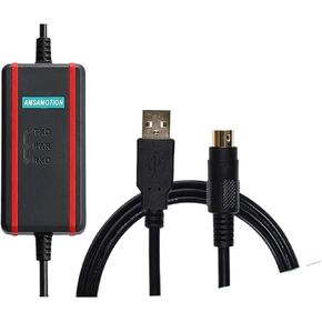 FTDI Chip Cable USB-SC09-FX Compatible with for FX1N 2N 1S 3U Series PLC Programming Data Download(FTDI Type)