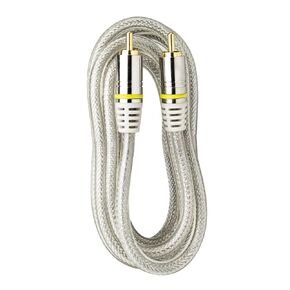 Skywalker 12ft HQ Premium Single RCA Analog Audio/Video Cable (Clear)