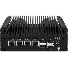 HUNSN Micro Firewall Appliance, Mini PC, OPNsense, VPN, Router PC, Twin Lake N150, RJ43, 4 x 2.5GbE I226-V, 2 x HDMI, DP, TF, Type-C, Barebone, NO RAM, NO Storage, NO System