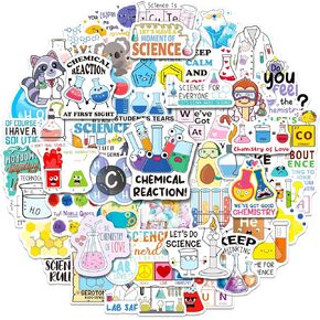 200 PCS Chemistry Stickers, Funny Laboratory Stickers for Water Bottle Laptop Notebook, Waterproof Chemistry Decals for Teachers Students Kids Teens Adults