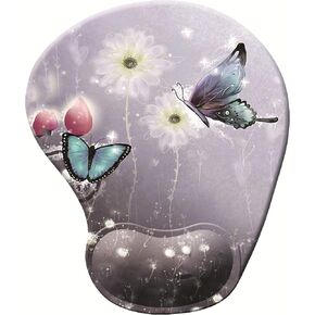 Mouse Pads with Gel Wrist Rest Support,Ergonomic Non-Slip Memory Foam Wrist Rest Pad Mousepad for Home,Office,Gaming,Computer,Laptop Easy Typing & Pain Relief (Colorful Hearts)