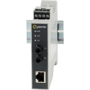 Perle SR-1000-ST10 Transceiver/Media Converter - 1 x Network (RJ-45) - 2 x ST Ports - DuplexST Port - Single-Mode - Gigabit Ethernet - 1000Base-T, 1000Base-LX/LH - Rail-mountable