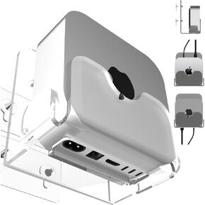 Wall Mount Stand Compatible for Mac mini M4/M4 Pro. (Transparency)