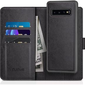 for Samsung Galaxy S10+/S10 Plus 2-in-1 Detachable Wallet case with Credit Card Holder【RFID Blocking】,Flip Folio Book PU Leather Protective Cover Women Men for Samsung S10+ Phone case Black