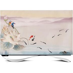 Indoor Landscape Painting TV Dust Cover for LCD LED TV Cover Hanging Desktop Protective Cover Computer Monitor Protective Film(Size:27IN(64X43CM),Color:B)