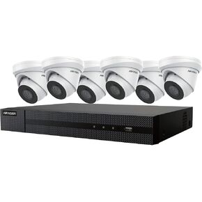 Ⲏіkvіsіon 8 Channel IP Camera System, 4K Value Express Kit 8ch PoE NVR 2TB HDD + 6 x 4MP IP Turret Cameras, 2.8mm H.265+, 120 dB WDR, Compatible with Hikvision Hik-Connect, Cable not Included