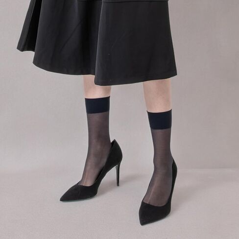 Mcool Mary Womens Nylon Sheer Socks Nude Crew Stocking Ultra Thin Cool See Through Calf High Silk Socks for Women in Kuwait