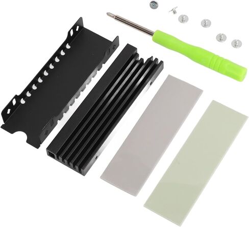 M.2 2280 SSD Heatsink with Nano Thermal Pad for, Double Sided Clamp Design for PC, Adjustable Height Screws, Alloy Material (Red) in Saudi Arabia