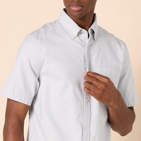 Amazon Essentials Men's Regular-Fit Short Sleeve Stretch Oxford Shirt with Pocket in Saudi Arabia