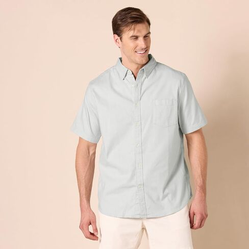 Amazon Essentials Men's Regular-Fit Short Sleeve Stretch Oxford Shirt with Pocket in Saudi Arabia