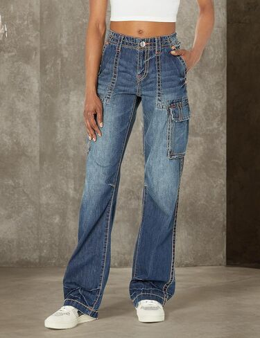 بنطلون كارجو للنساء من ترو ريليجن مقاس كبير in Kuwait