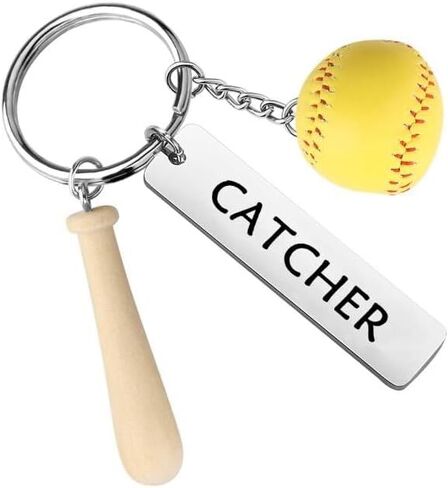 FEELMEM Softball Catcher Keychain Softball Player Gift Baseball Coach Gift Softball Catcher Baseball Game Day Jewelry Gift in Saudi Arabia