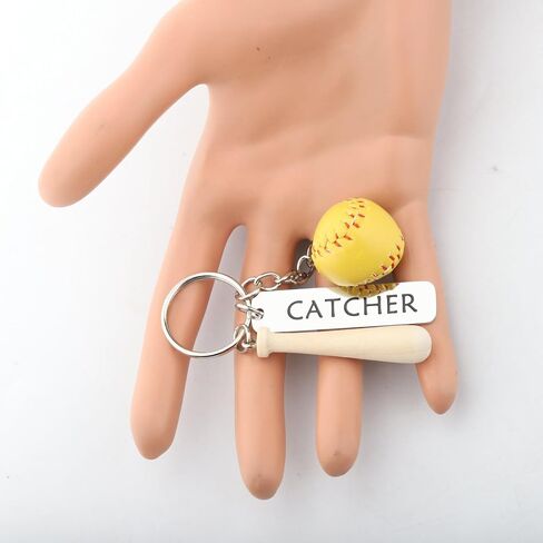 FEELMEM Softball Catcher Keychain Softball Player Gift Baseball Coach Gift Softball Catcher Baseball Game Day Jewelry Gift in Saudi Arabia