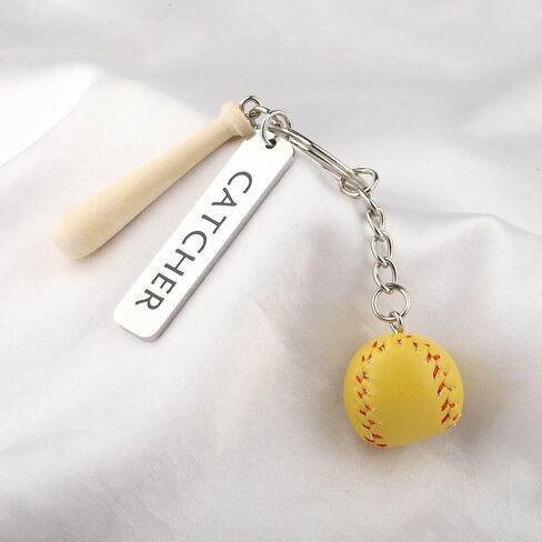 FEELMEM Softball Catcher Keychain Softball Player Gift Baseball Coach Gift Softball Catcher Baseball Game Day Jewelry Gift in Saudi Arabia